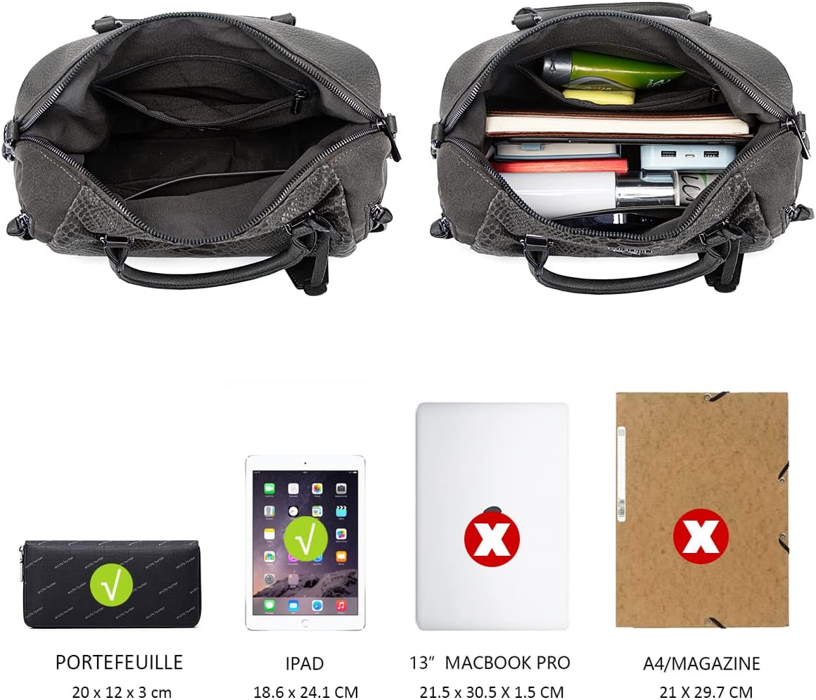 Thumbnail 5 de David Jones sac bowling femme gris façon serpente, bandoulière amovible