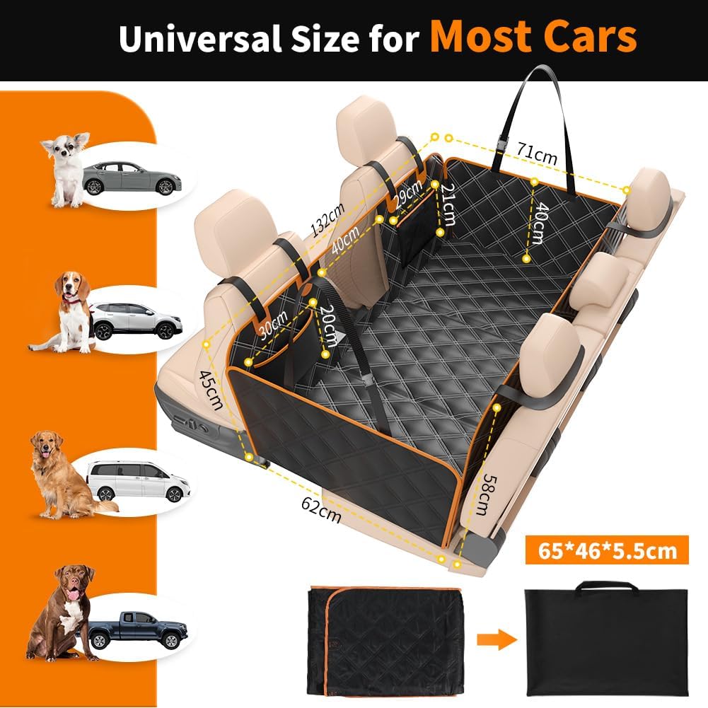 Detalle de KYG Hard Bottom Dog Hammock for Car: Back Seat Extender and Waterproof Car Seat Cover