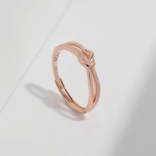 Detalle de Meissa Knotenringe für Damen – Silberner Mutter-Tochter Ring aus 925er Sterling Silber