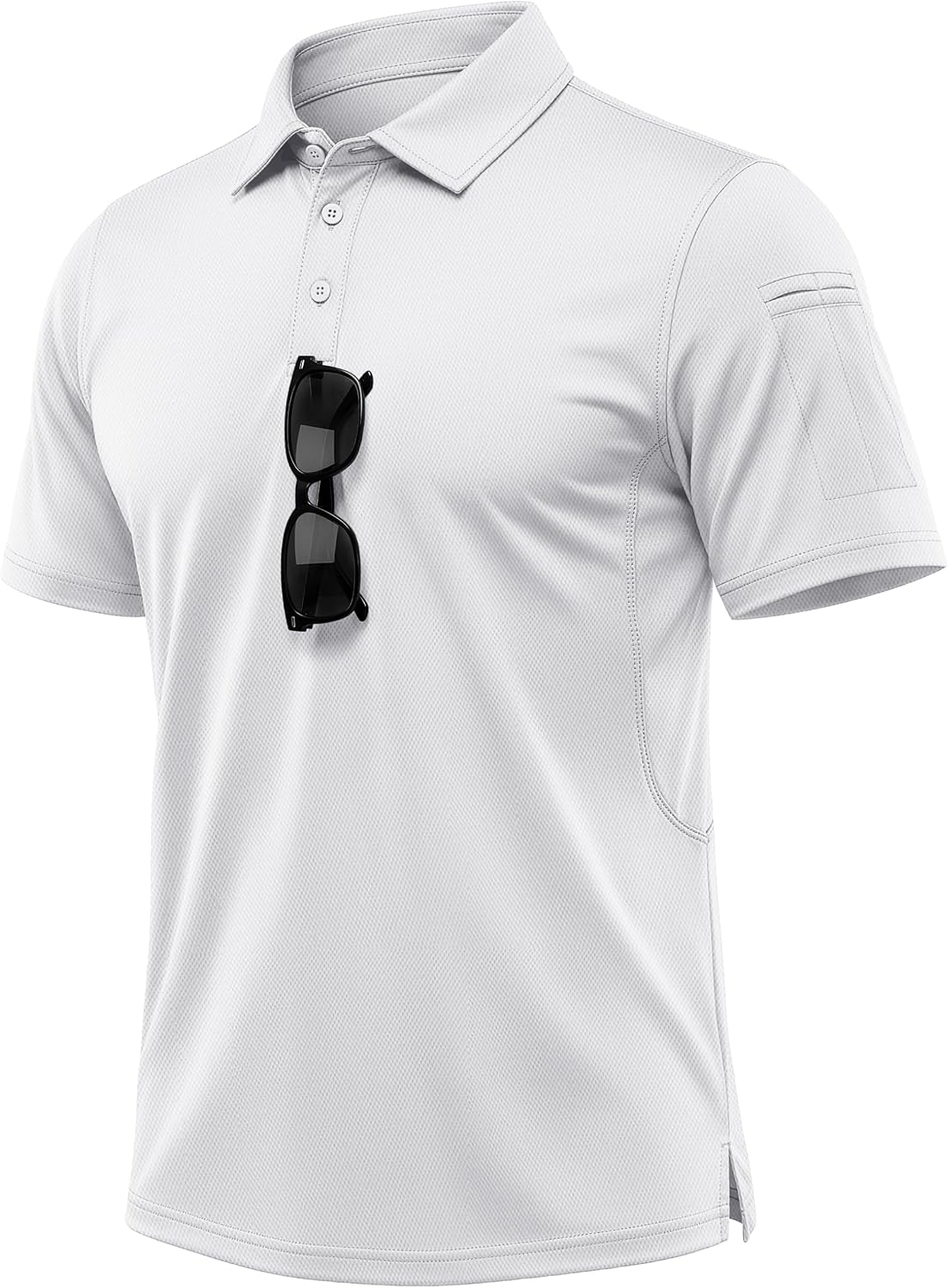 Detalle de MAGCOMSEN Men's Breathable Quick Dry Golf Polo Shirt – Lightweight Summer Short Sleeves
