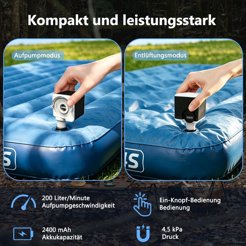 Thumbnail 2 de Elektrische 3-in-1 Luftpumpe mit Campinglampe – kompakt, leistungsstark und vielseitig