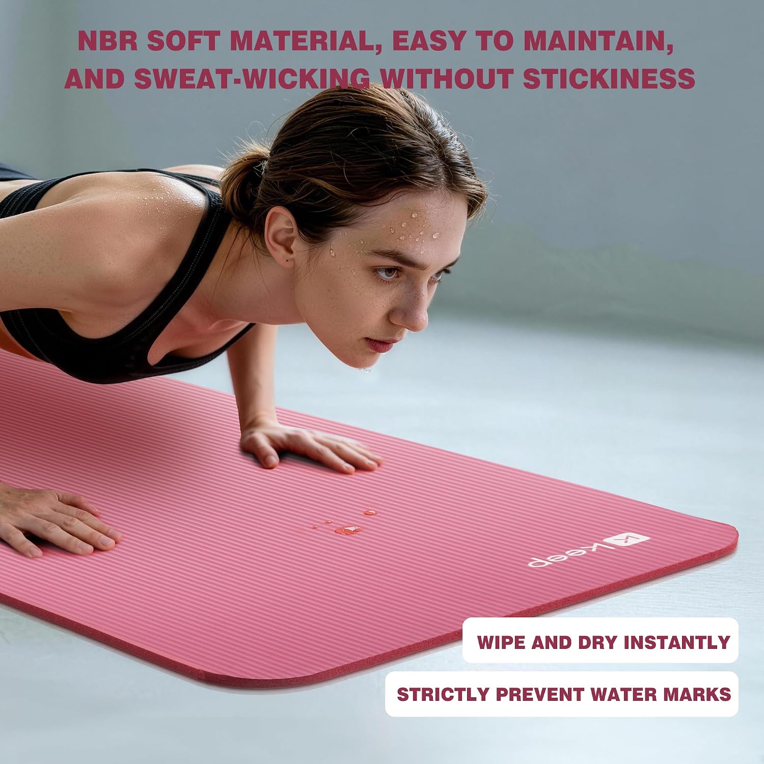 Thumbnail 5 de KEEP 10mm NBR Yoga Mat, 72-Inch Cushioned Non-Slip Exercise Mat