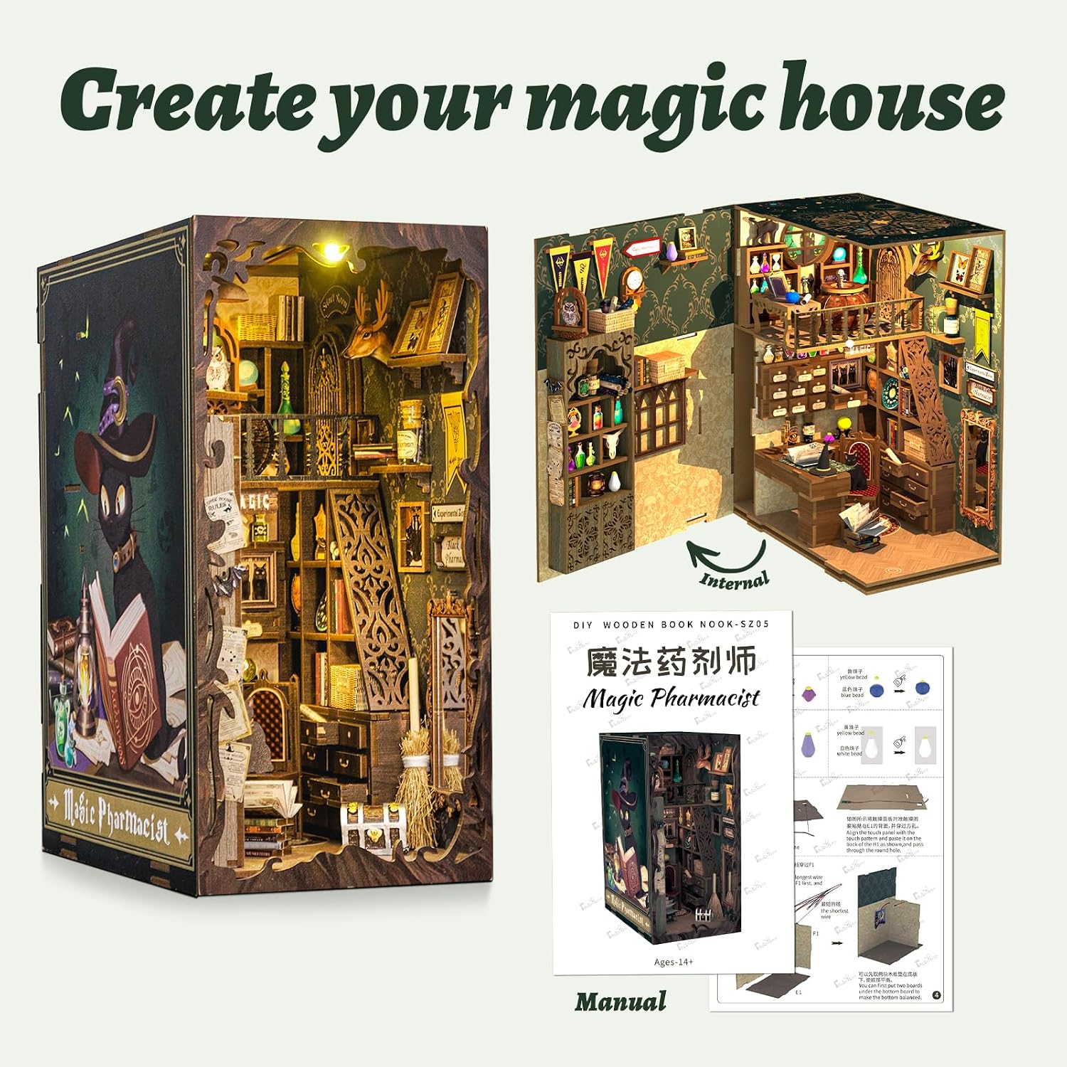 Thumbnail 6 de CUTEBEE Book Nook Kit 3D Casa delle Bambole