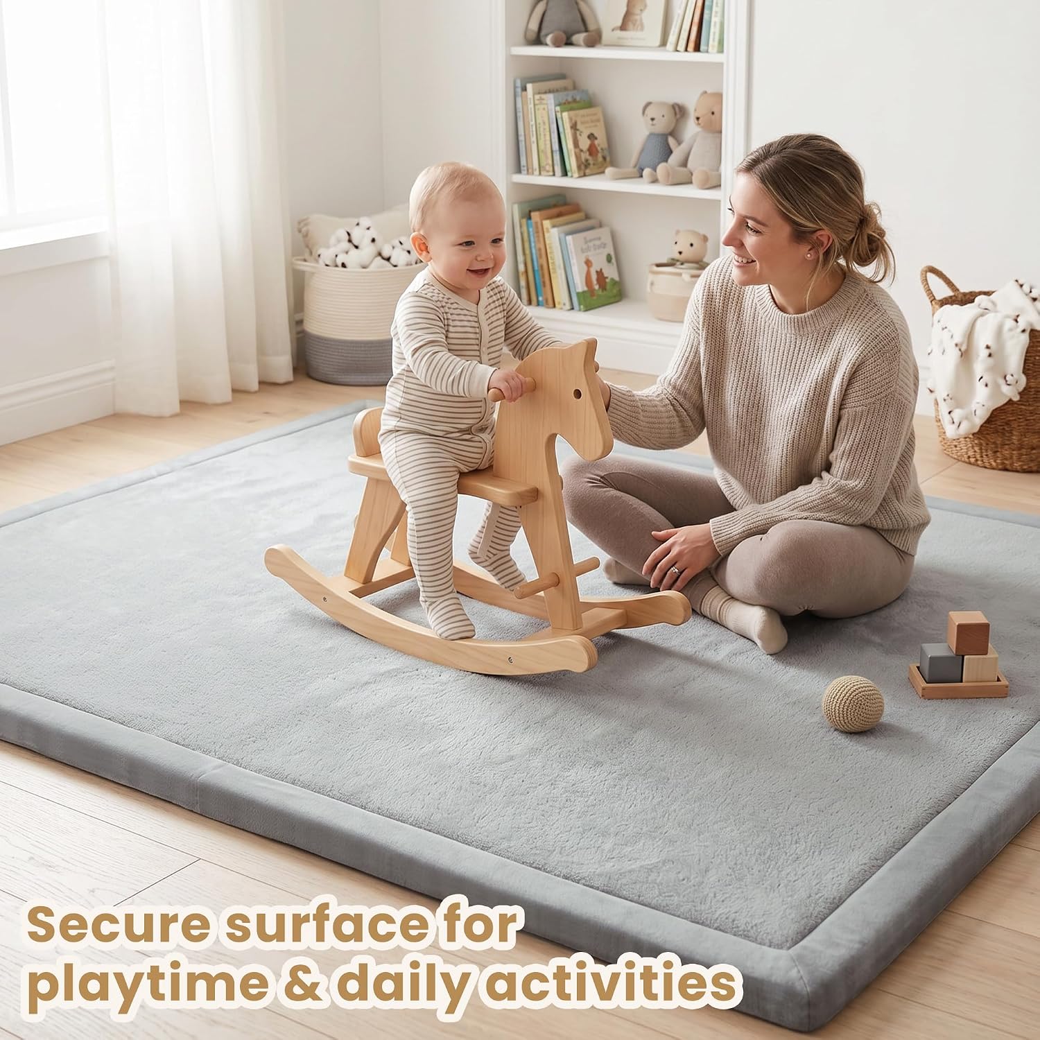 Thumbnail 6 de ACOMOPACK Baby Play Mat, 1.3-Inch Foam, 59" × 71", Light Gray