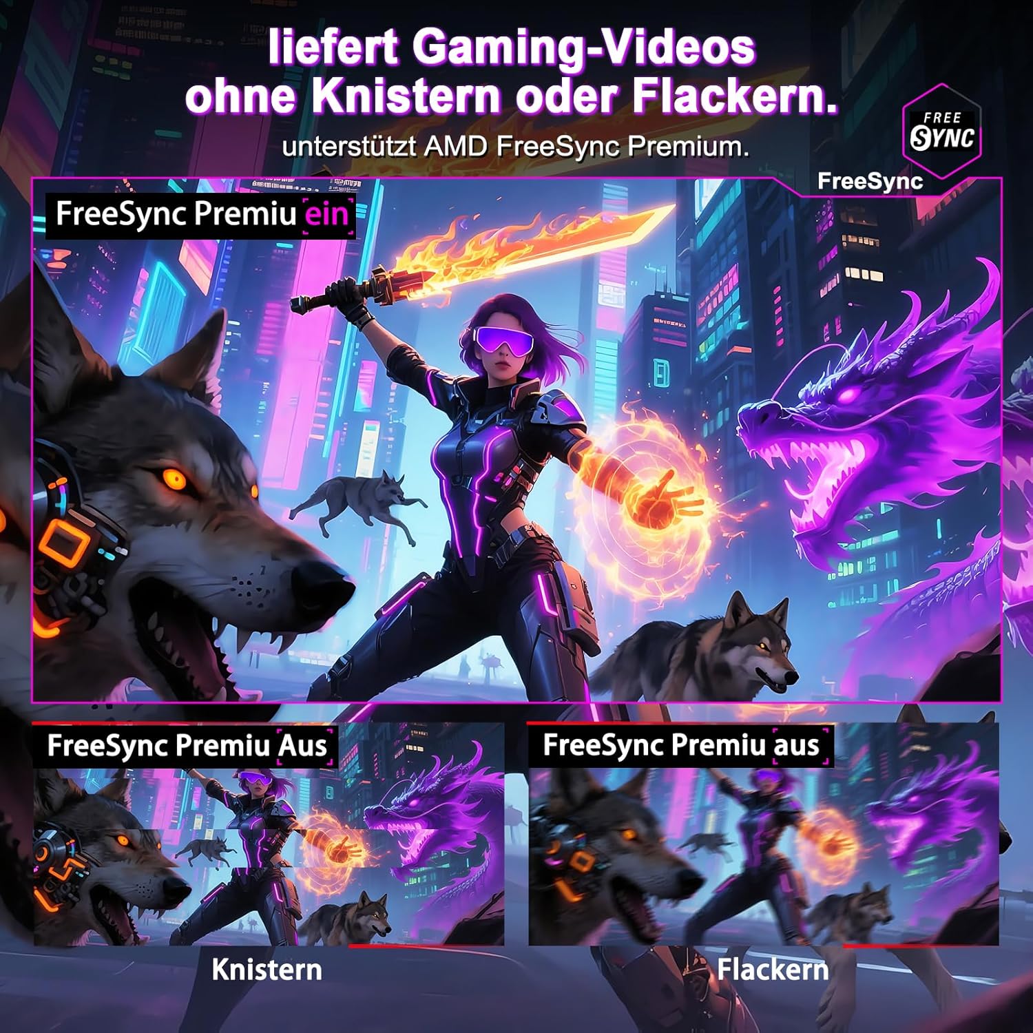 Thumbnail 4 de Minifire MFG27F4Q Pro 27-Zoll Gaming-Monitor (2K QHD, 260 Hz, HDR10, Adaptive Sync)