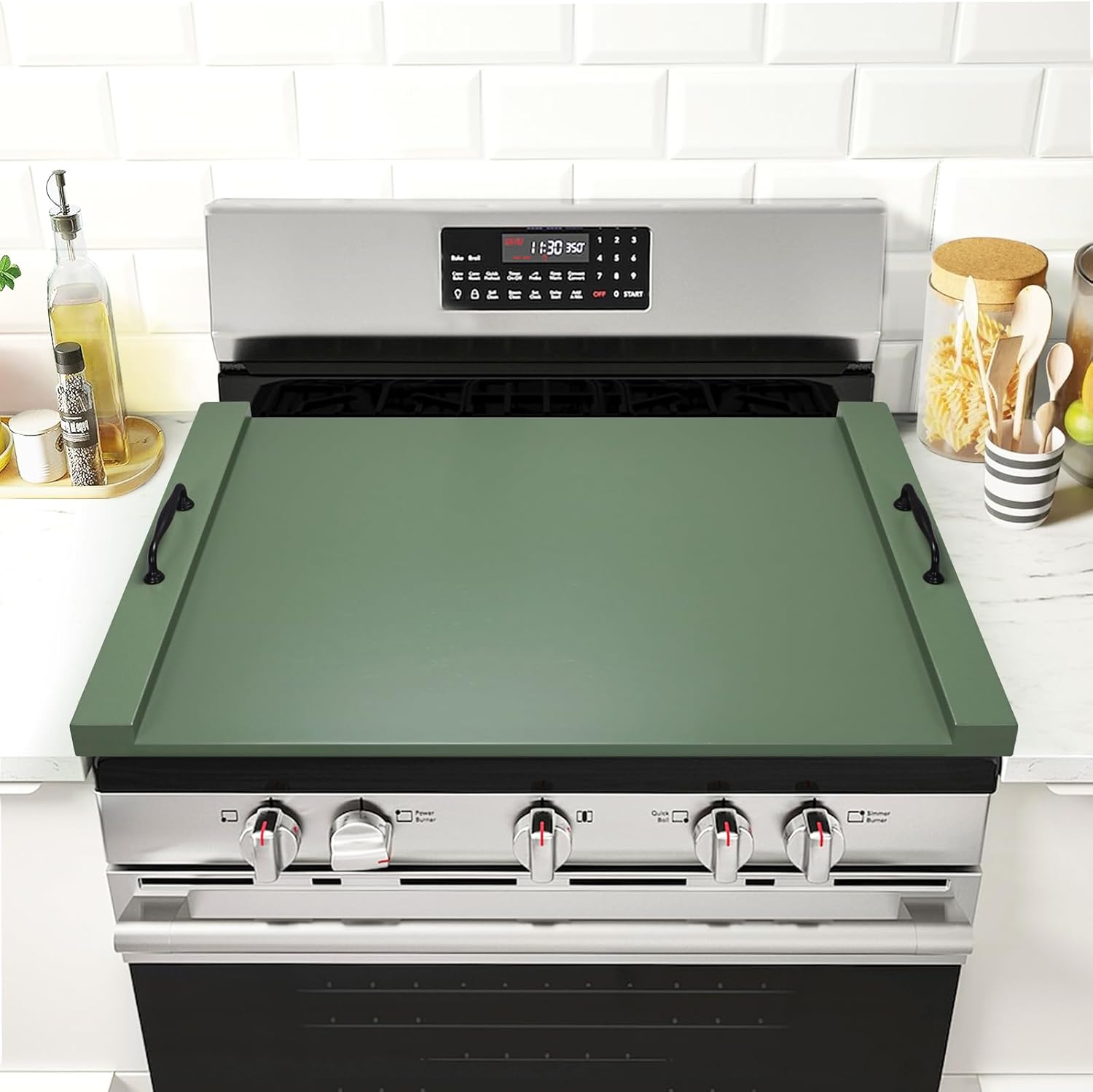 Thumbnail 6 de Gashell Noodle Board Stove Cover with Handles (Grey) for Electric/Gas Stoves