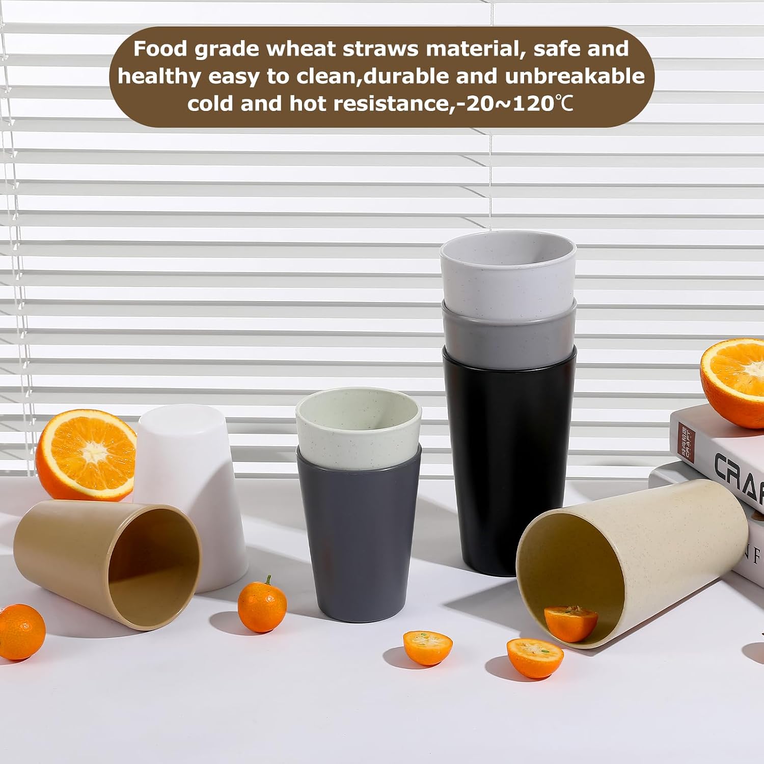 Detalle 2 de HEYCOME Wheat Straw Cups, 20 oz