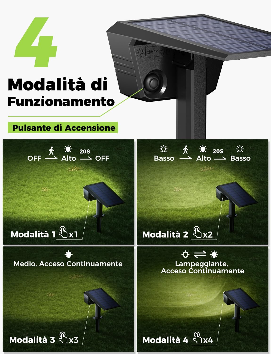 Detalle de GOLUMUP Luci Solari da Giardino con Sensore di Movimento (6 pezzi) IP67