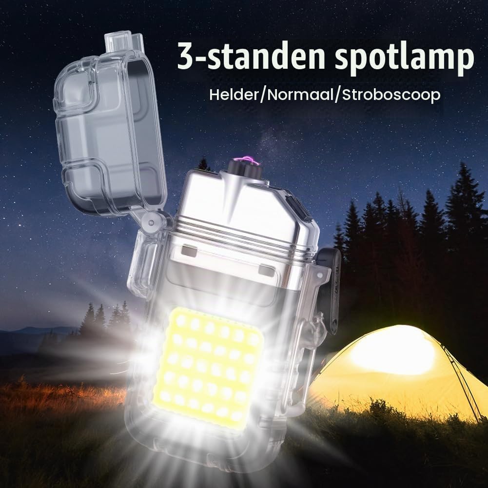 Thumbnail 2 de Vicloon elektrische aansteker met dubbele boog, USB-C en zaklamp