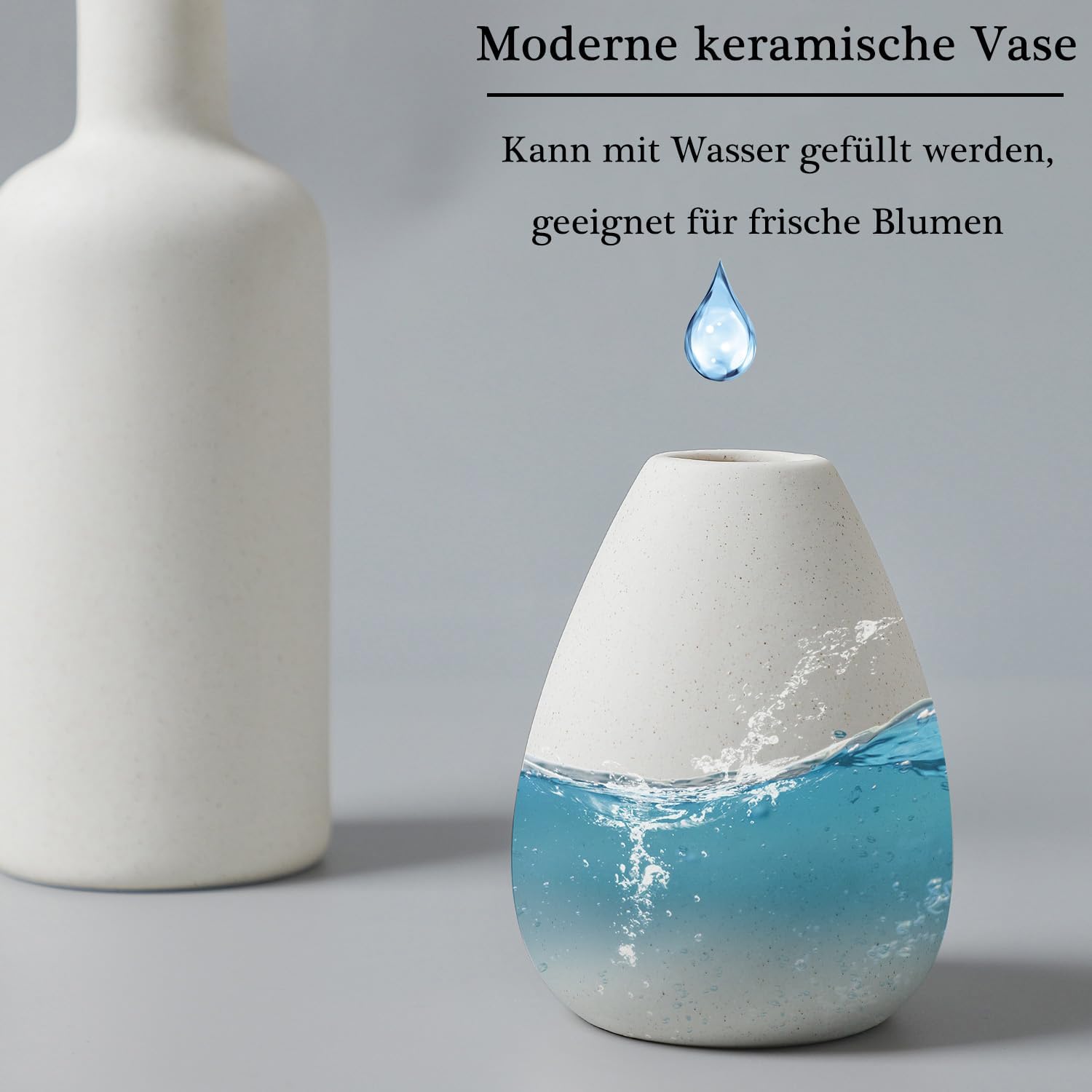 Thumbnail 1 de CEMABT Vase en céramique blanche – lot de 4 petits contenants pour fleurs (modèle unique)