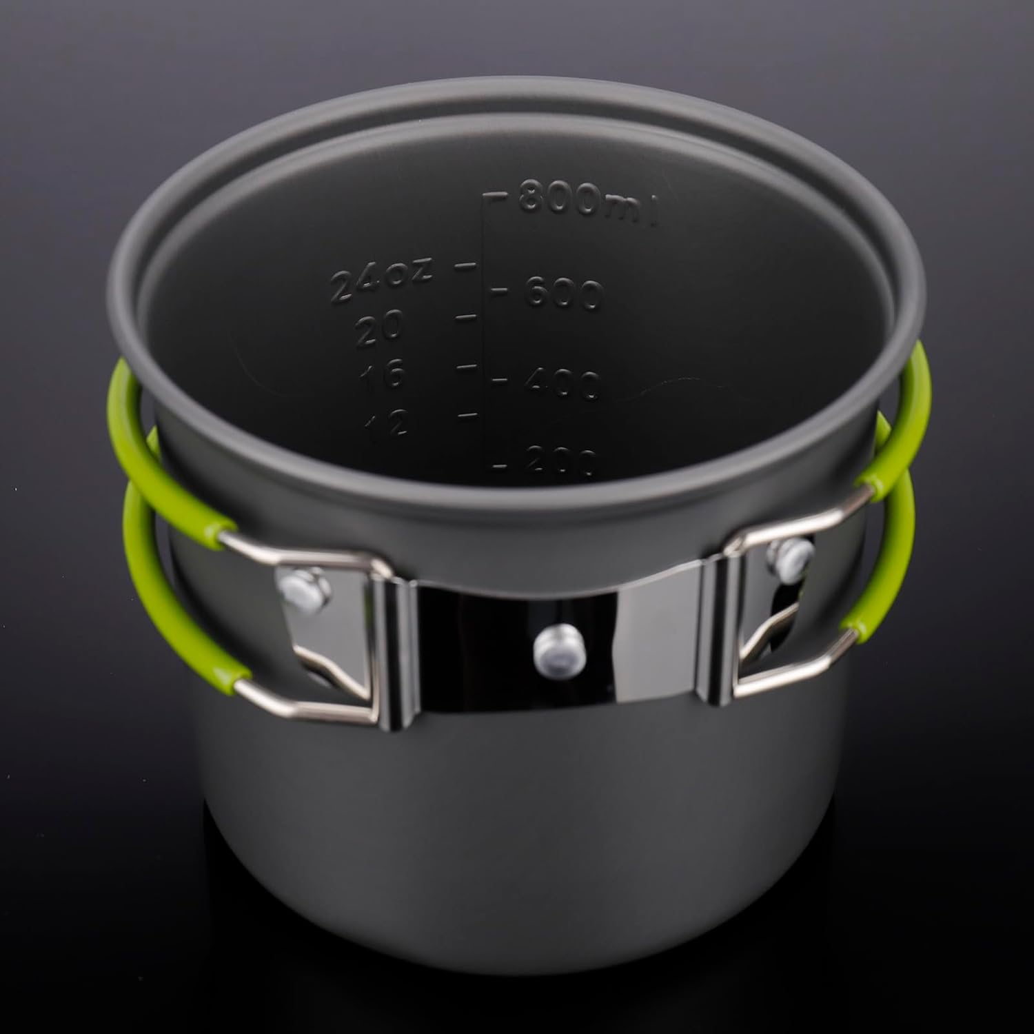 Thumbnail 4 de ERBO Camping Kochgeschirr-Set aus Aluminium für 2 Personen (7-teilig, faltbar/verschachtelt) – Grün