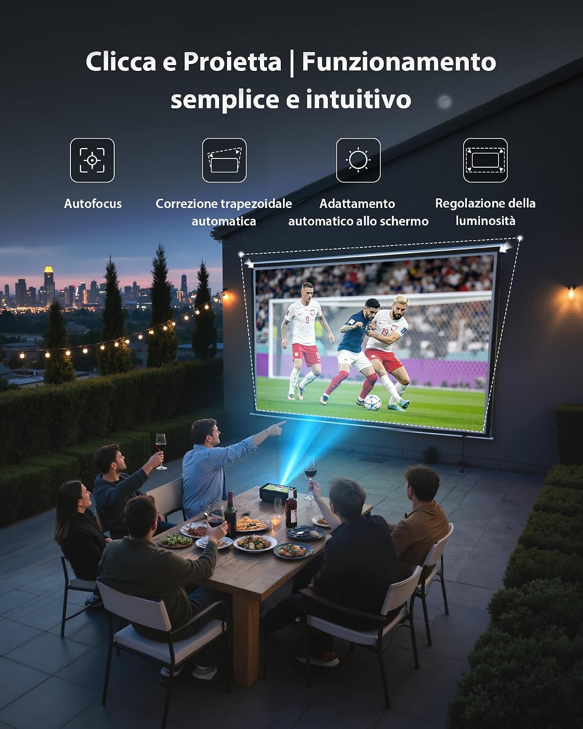 Detalle de Estelle One Proiettore 4K con 64GB, Android 12, schermo touch 5,99" e batteria integrata