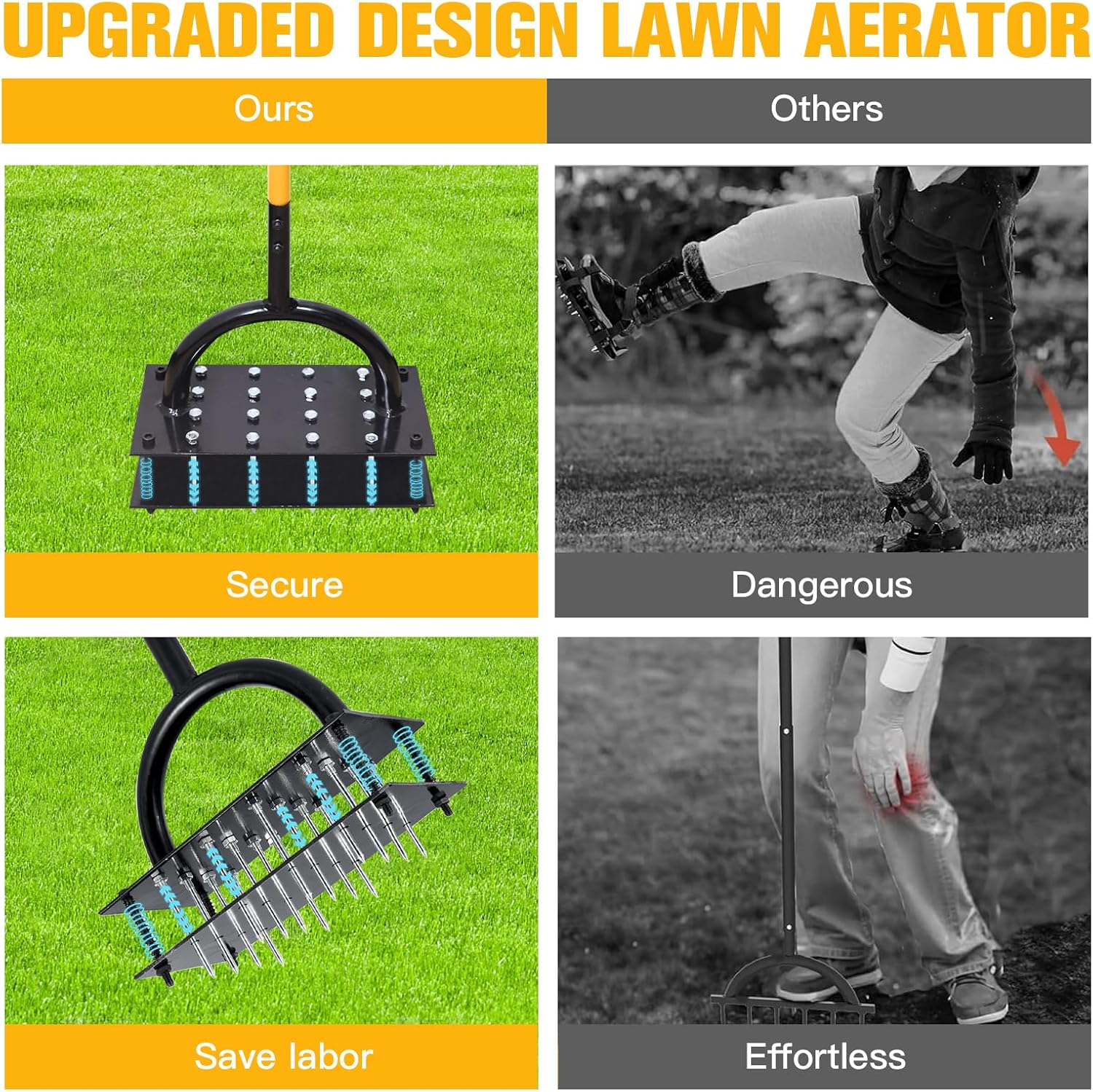 Detalle 2 de ROCKY&CHAO Manual Lawn Aerator 16 Spike