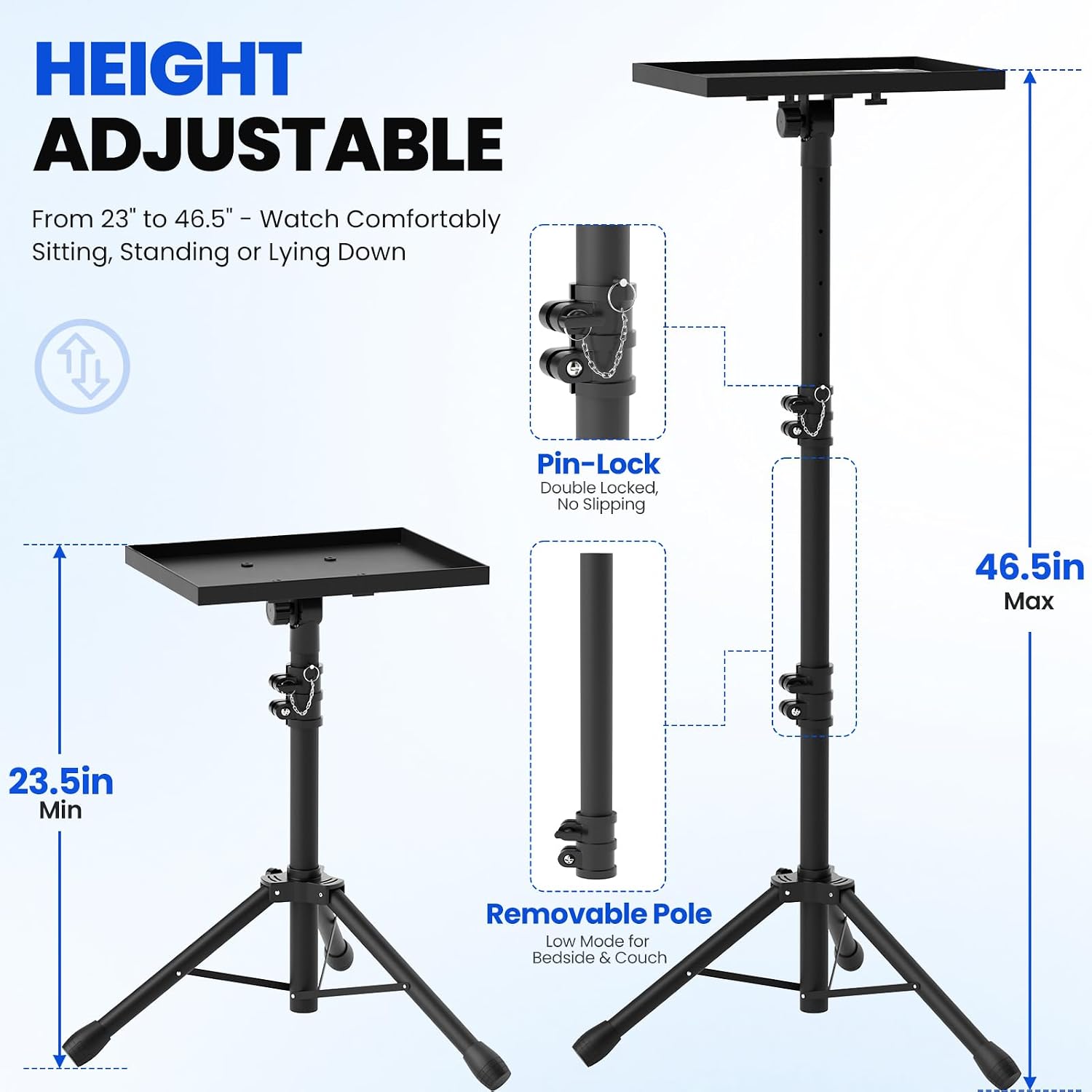 Thumbnail 3 de DECOSIS Projector Stand Tripod: Height-Adjustable Laptop & Projector Stand