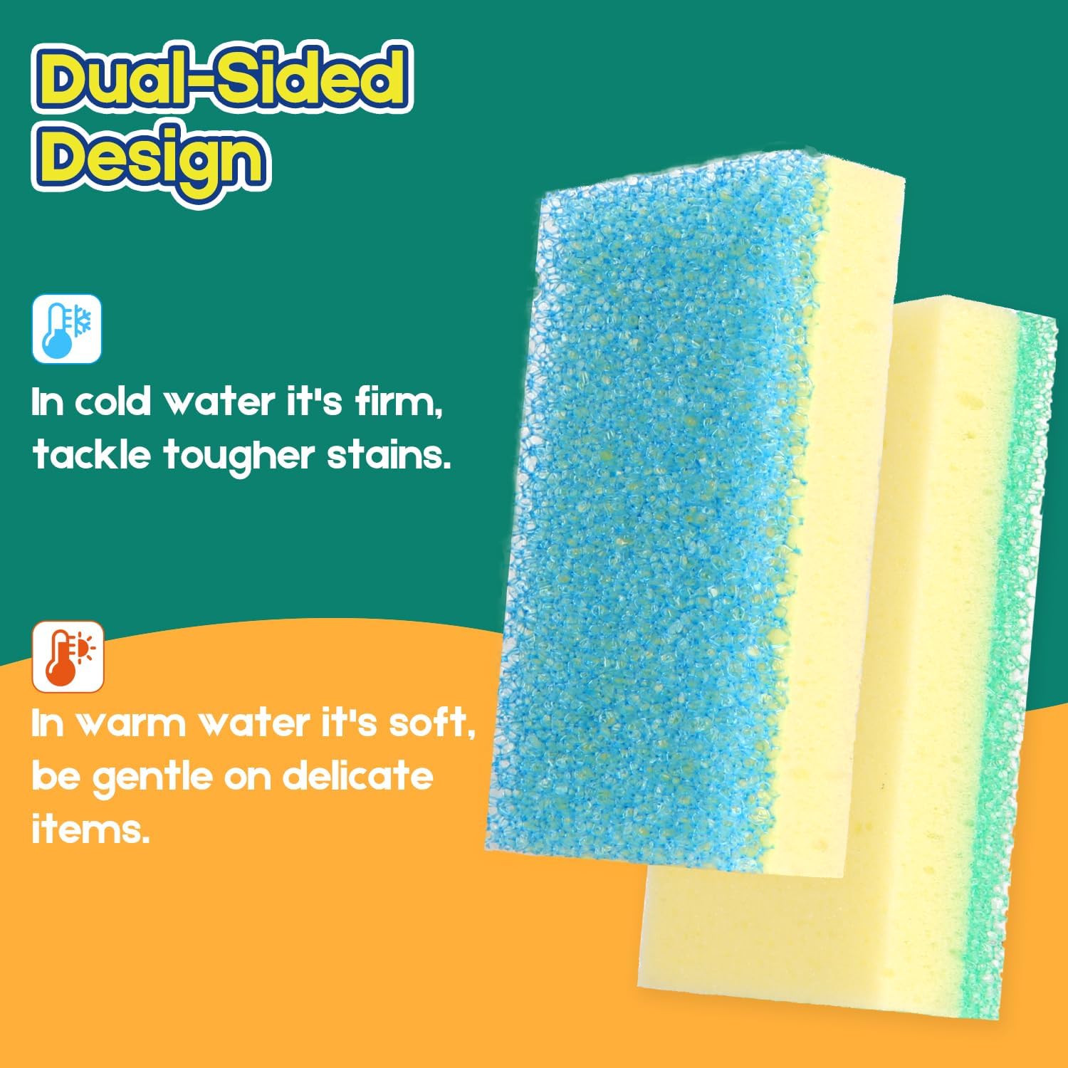 Thumbnail 3 de LAUNDRYLUX Scrub Sponge: Dual-Sided Temperature-Responsive Non-Scratch Scrubber (4 Pack)