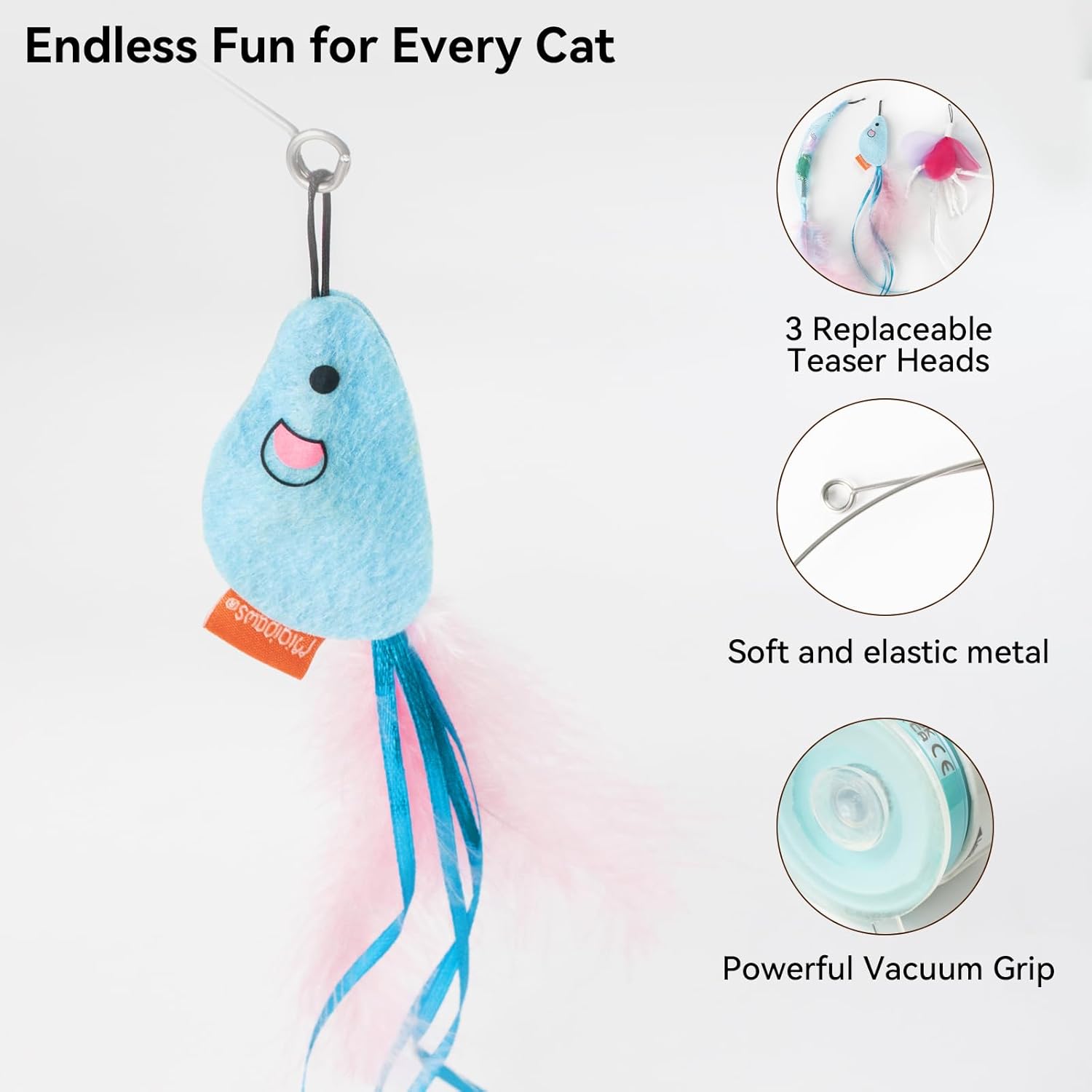 Detalle 2 de Migipaws Interactive Automatic Cat Teaser Wand 70cm ๐ฑ