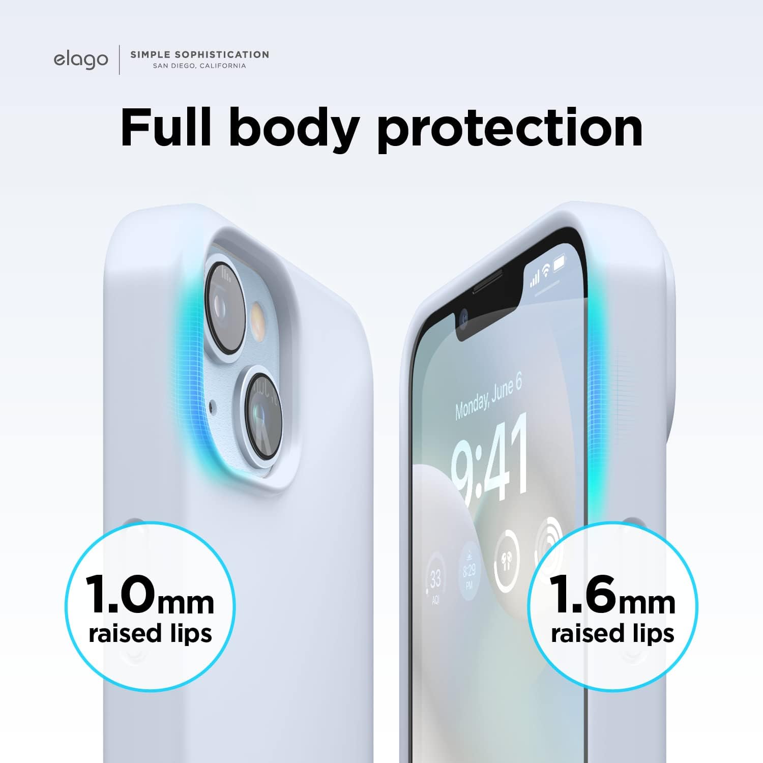 Thumbnail 5 de elago Liquid Silicone Case for iPhone 14 Plus (6.7") – light blue 4-layer full-body shockproof cover