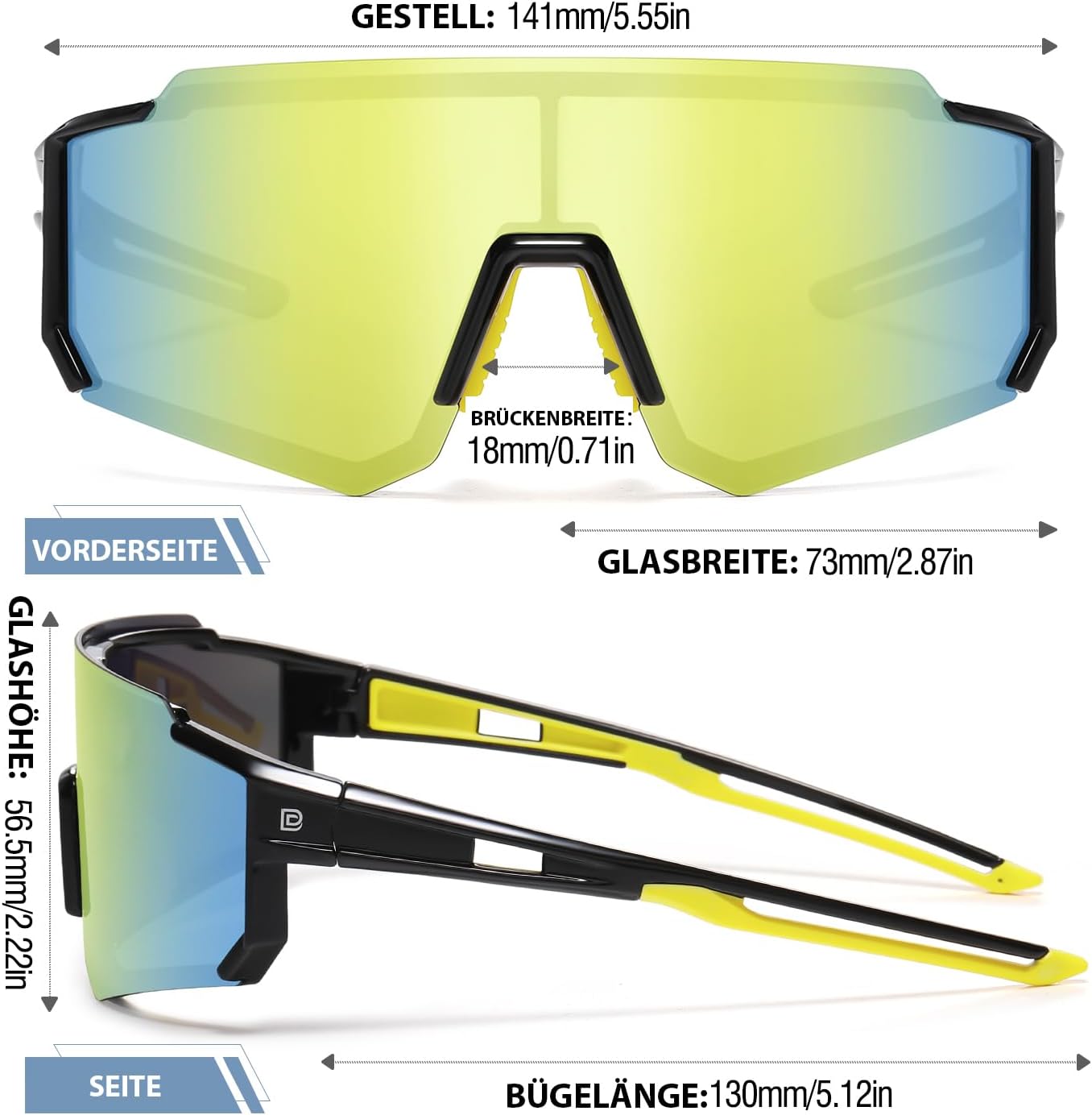 Detalle de DUCO DC0068 : lunettes de soleil de sport polarisées UV400 (homme & femme) monture TR90 légère