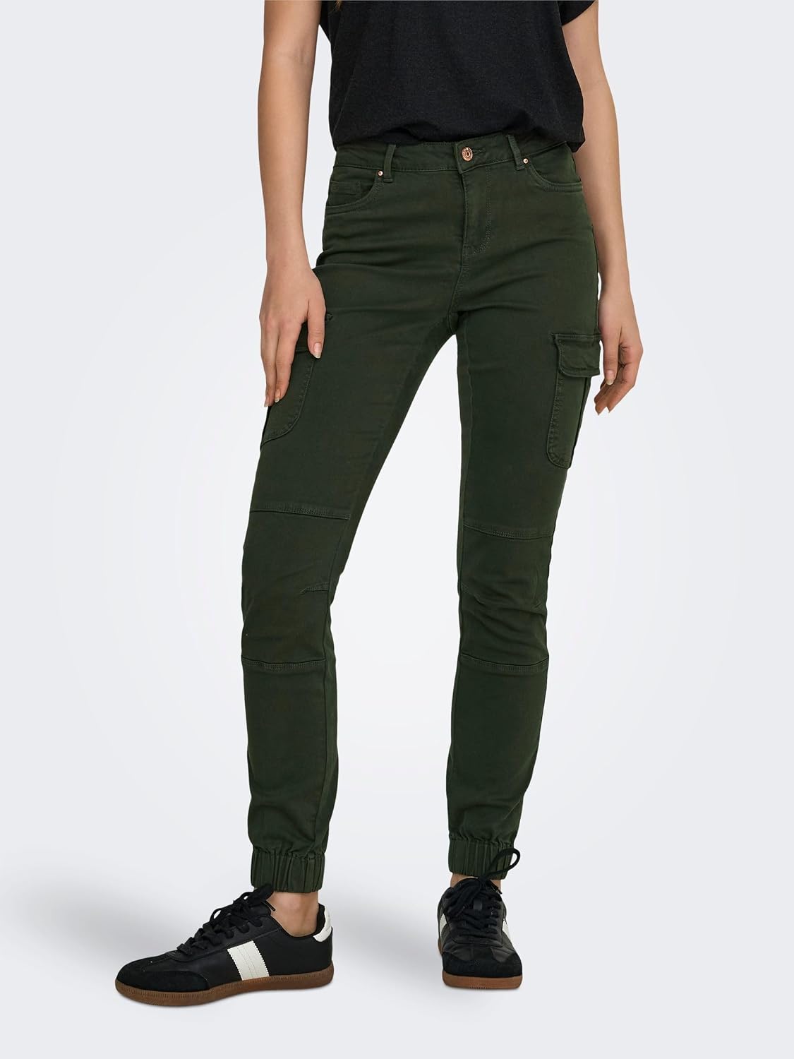 Detalle 2 de ONLY Cargo Trousers ONLMISSOURI Slim Fit – Pantaloni cargo lunghi con elastico alle caviglie