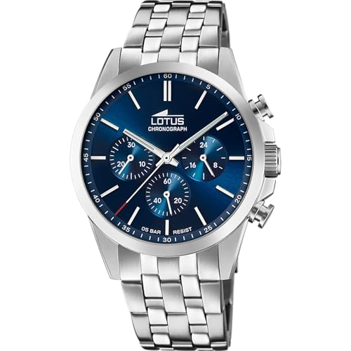 Detalle de LOTUS Reloj Hombre Analógico de Acero Inoxidable 316L con Cronógrafo y Cristal Mineral