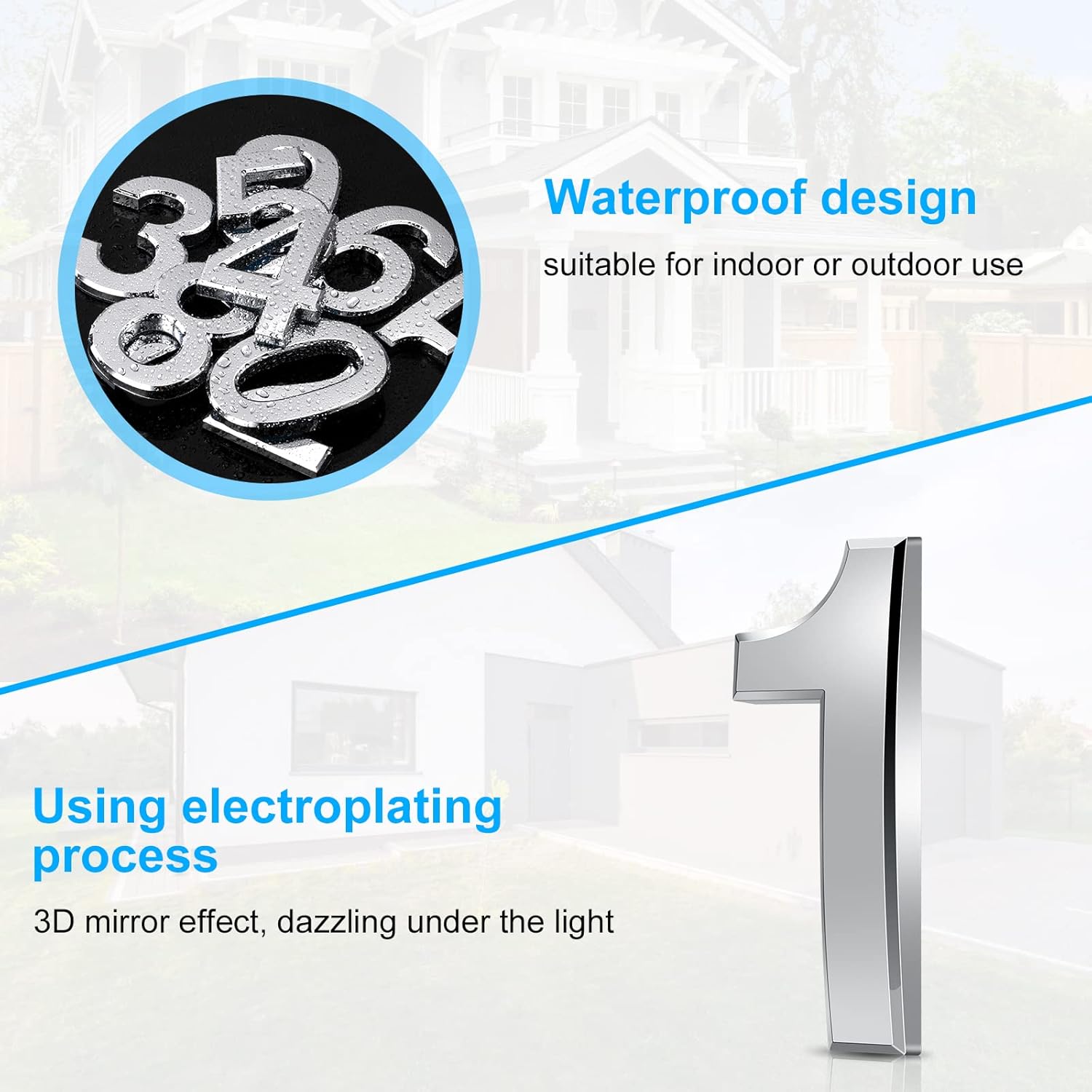 Thumbnail 3 de Vicloon 3D Door Numbers 3 Inches Waterproof