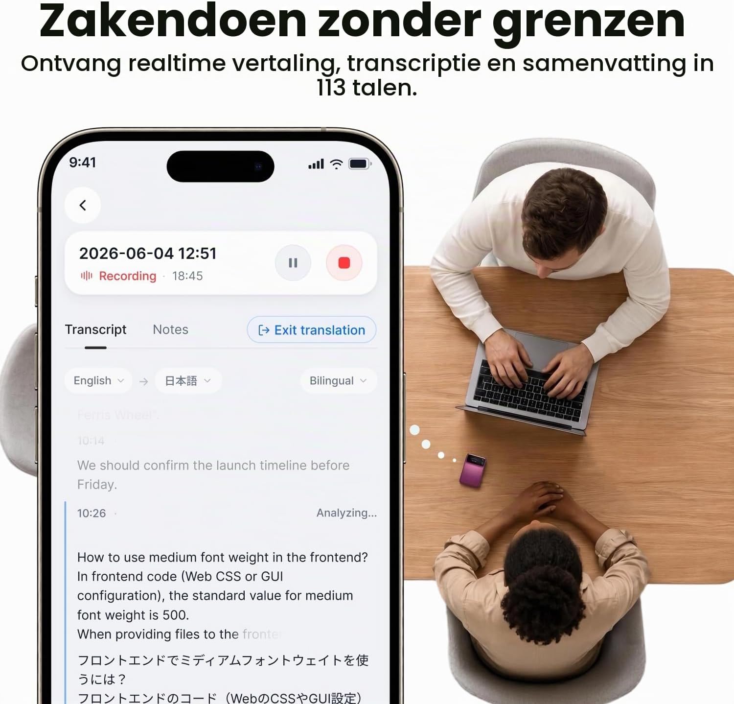 Detalle 1 de comu TN20-CA-BL AI-dicteerapparaat met 16 GB opslag en 6-microfoonmatrix