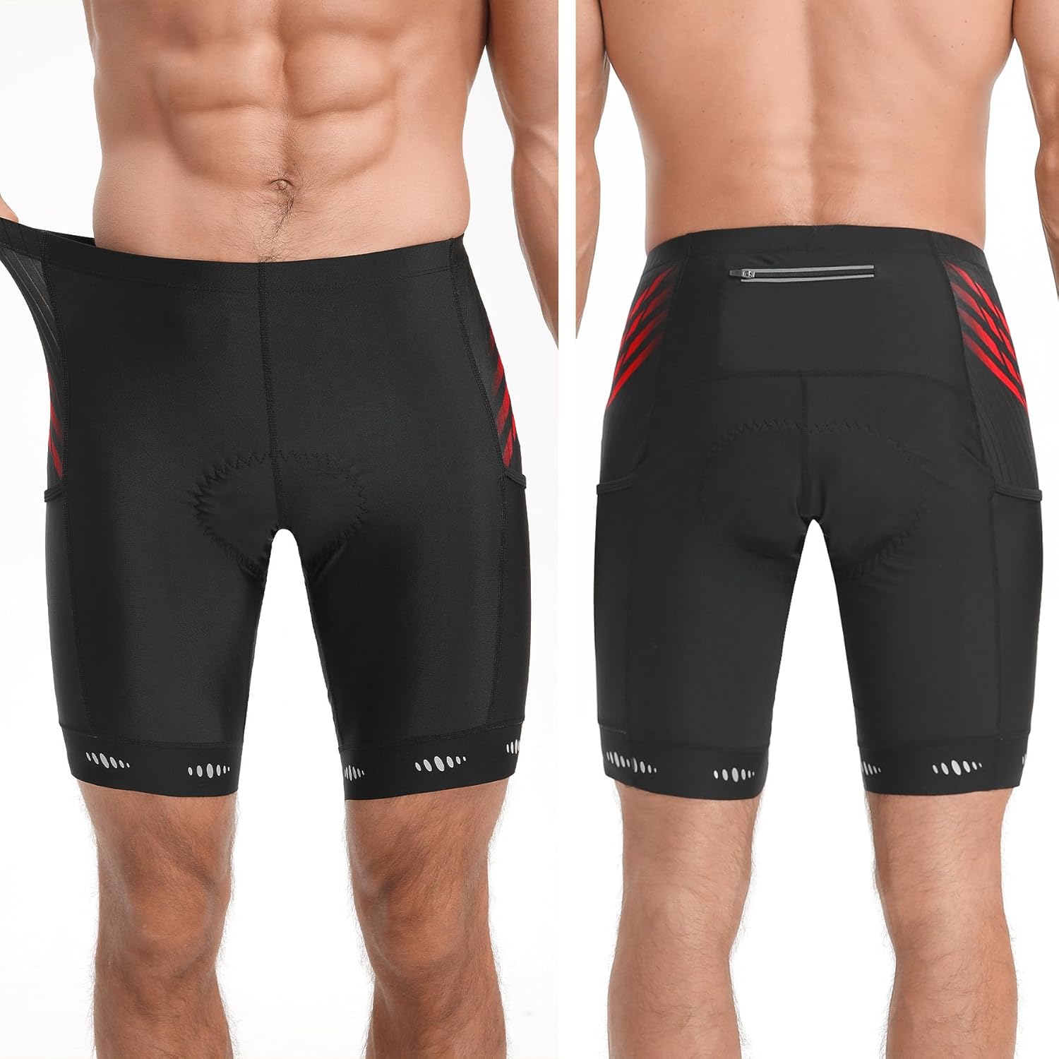 Thumbnail 2 de X-TIGER Radlerhose Herren mit 5D Gel-Polsterung, atmungsaktiv & schnelltrocknend, kurz mit 3 Taschen