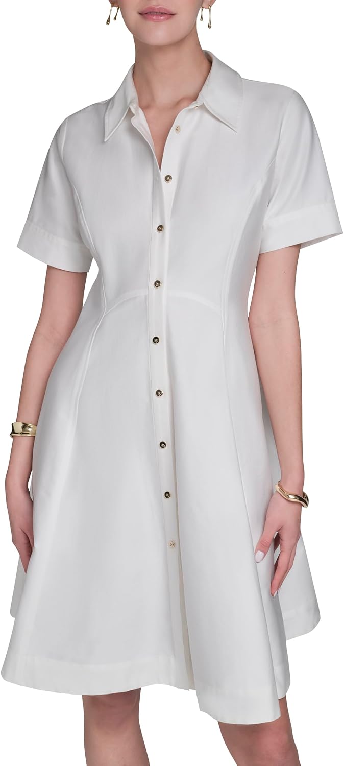 Detalle de Halston Shirt Dress, Cotton Sateen