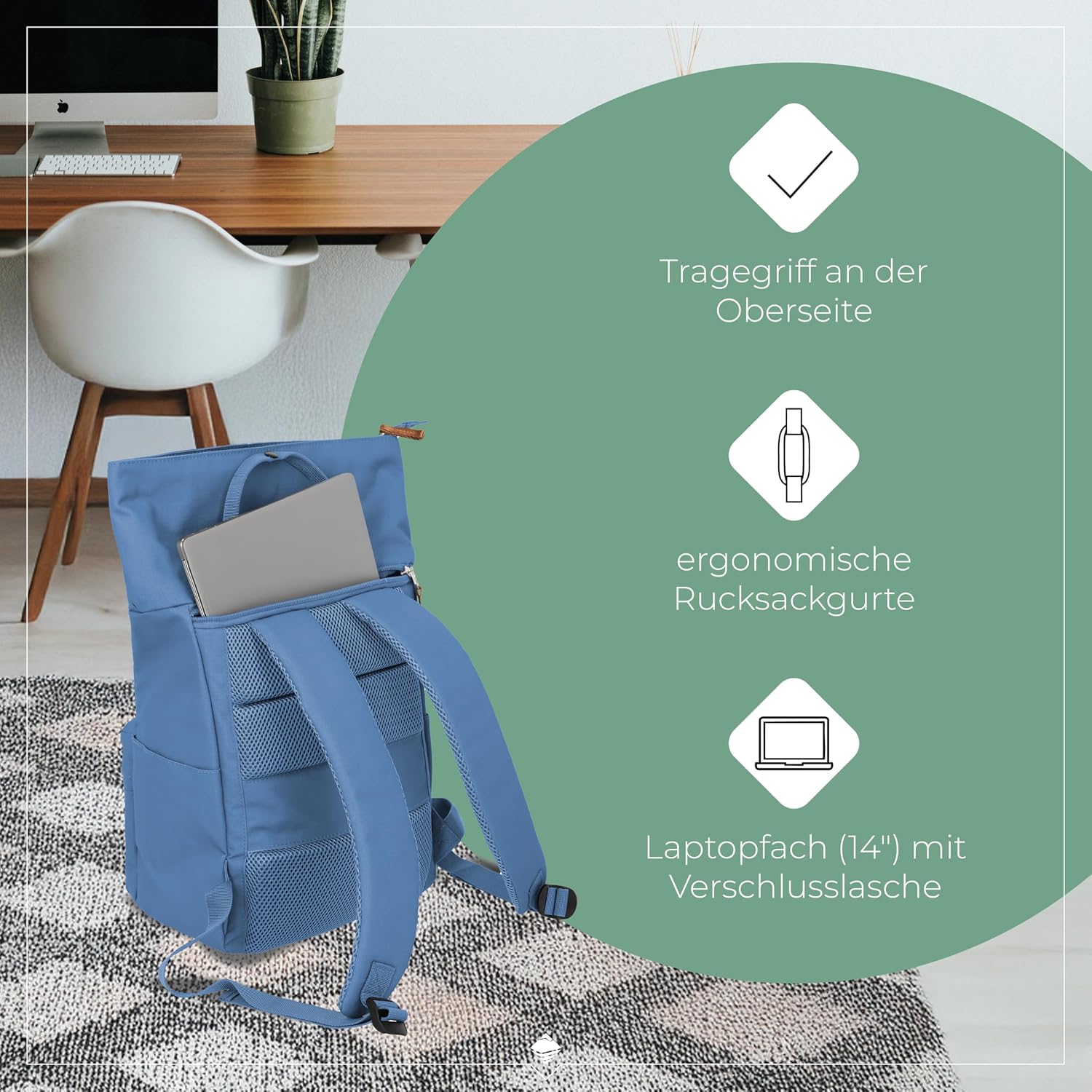 Thumbnail 4 de Travelite Handgepäck Rucksack – Laptop-Rucksack 14 Zoll, Rolltop Basics