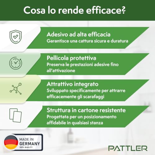 Detalle de Pattler Trappole Scarafaggi da Interno – 12 Pezzi, senza veleno