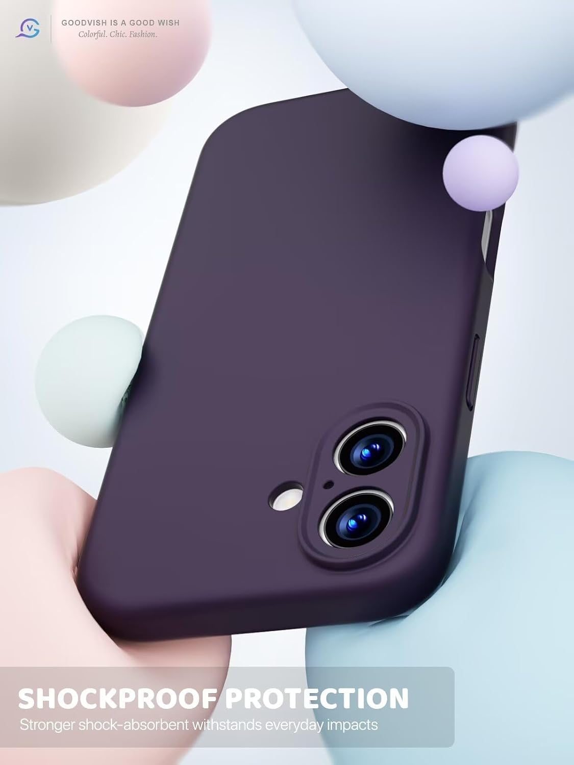Detalle 2 de GOODVISH 3 en 1 Funda iPhone 16 6,1" Morado Oscuro