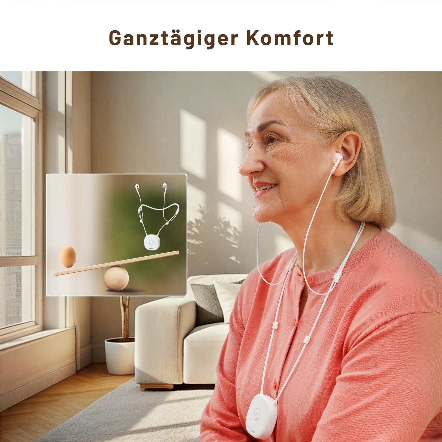 Thumbnail 5 de Holdsound Funkkopfhörer Kabellos für TV (Milchweiß) – Bluetooth-freies System mit USB-Sender, 30 m Reichweite, 15 Std Laufzeit