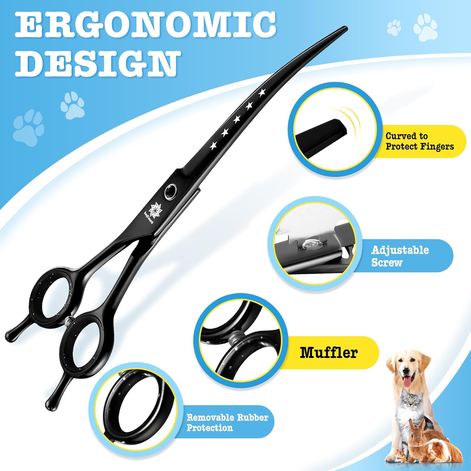 Detalle 2 de Dream Reach 7" Dog Grooming Scissors Kit — 6-piece set ✂