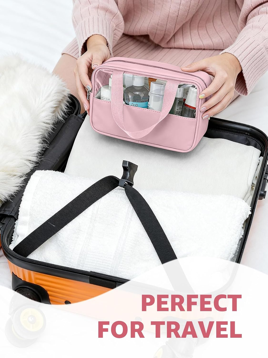 Thumbnail 4 de Laxee Clear Toiletry Bag 3 Pcs for Women and Men – Large PVC Waterproof Travel Set (Green)