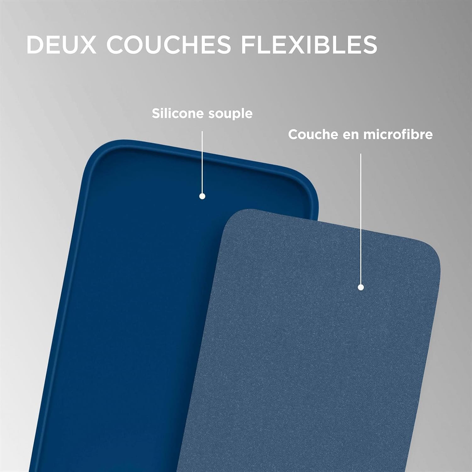 Thumbnail 2 de ONEFLOW Coque de protection souple pour Samsung Galaxy A53 5G – Silicone bleu, double couche et protection écran & appareil photo