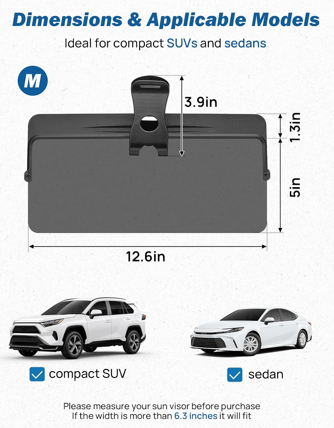 Detalle 2 de JOYTUTUS Polarized Car Sun Visor Extender, 2-Pack