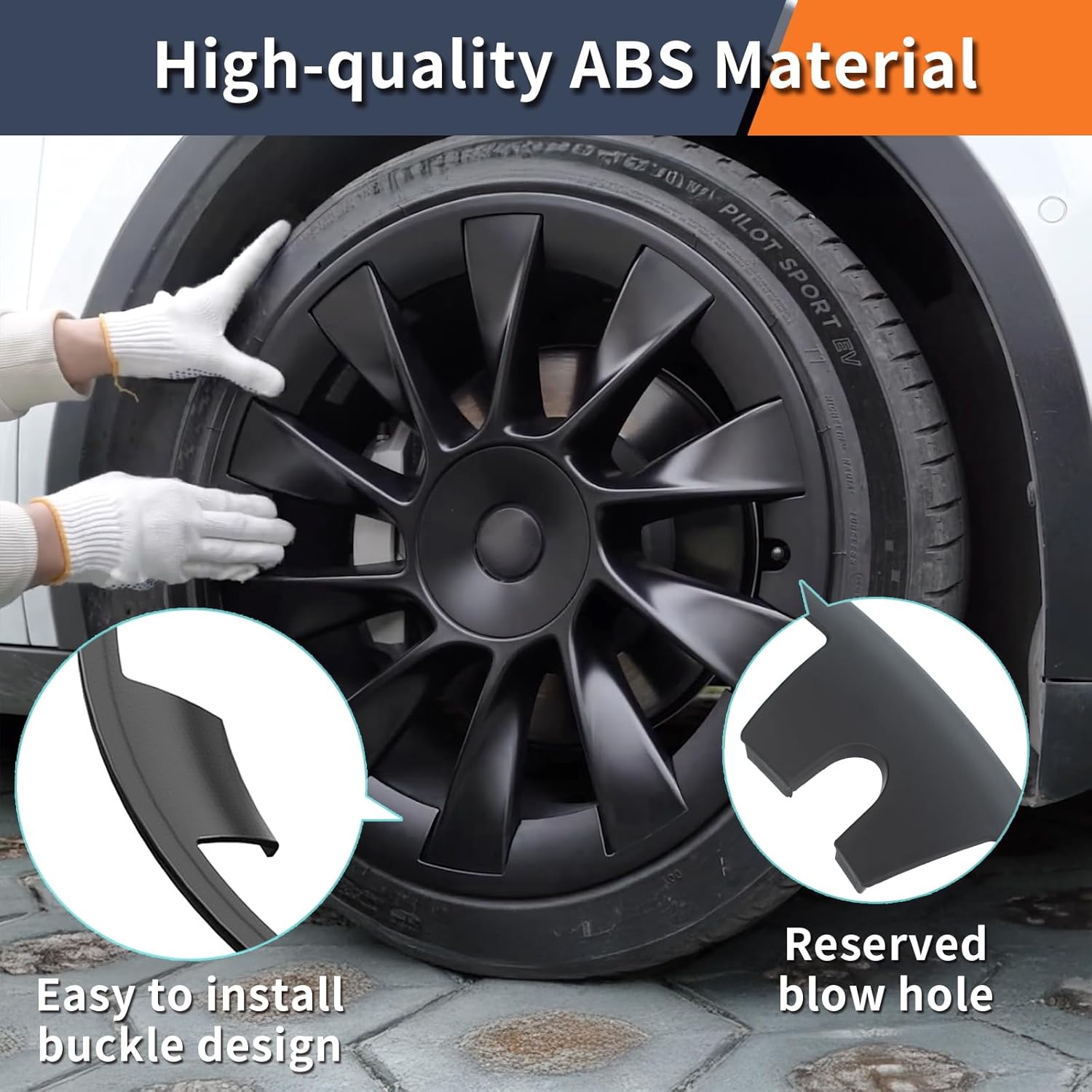 Thumbnail 4 de RAYLUXE Tesla Model Y Rim Protector for 20" Induction Wheels (2020-2024) — Matte Black, 4-Piece Set