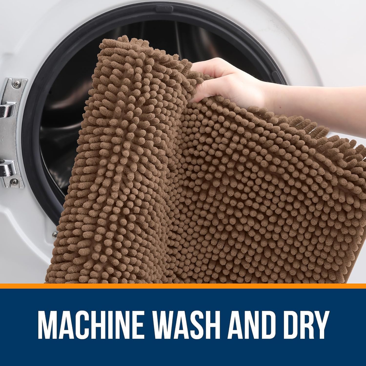 Thumbnail 4 de OLANLY Plush Chenille Bath Rugs, 59 x 24 in, Quick-Dry Machine-Washable Bathroom Mats