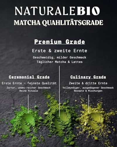 Detalle 2 de NaturaleBio Bio Japanisches Premium Matcha Pulver mit L-Theanin