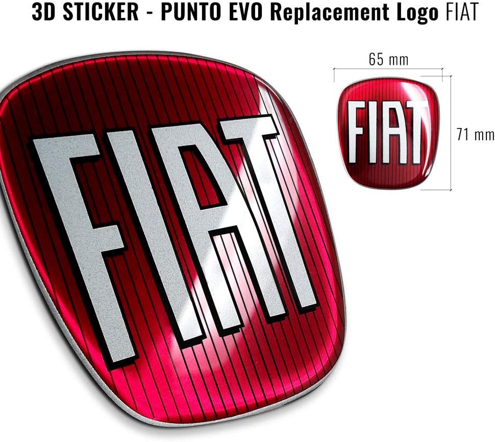 Detalle de Adesivo Fiat 3D Ricambio Logo per Punto Evo: rivestimento lenticolare 3D per il logo posteriore