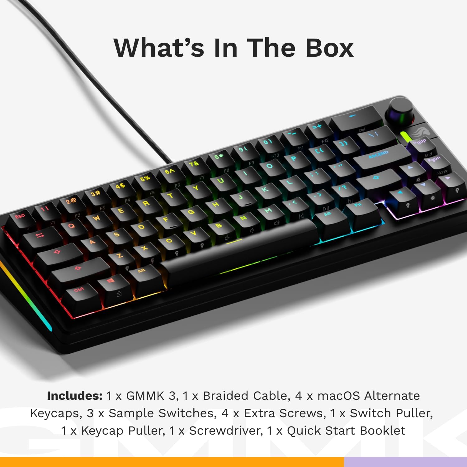 Thumbnail 6 de Glorious GMMK 3: 65% Modular Mechanical Keyboard with Knob and Hotswap Capability
