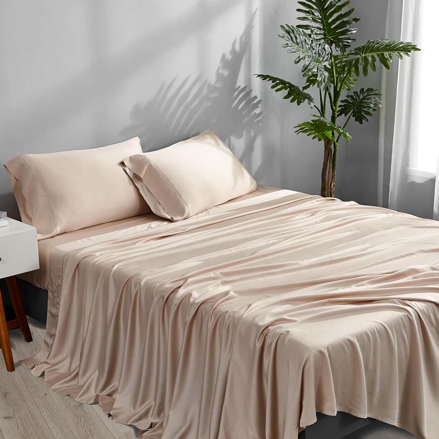Thumbnail 6 de Accuratex Cooling Sheets King Size (Viscose from Bamboo) — Silky, Moisture-Wicking Bedding Set