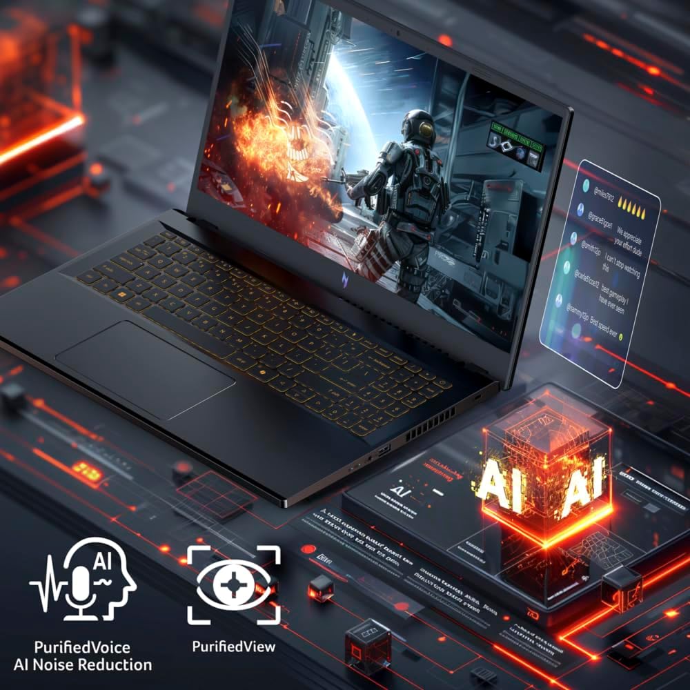 Detalle de Acer Nitro V 15 ANV15-52 gaminglaptop med RTX 5070 och 165 Hz