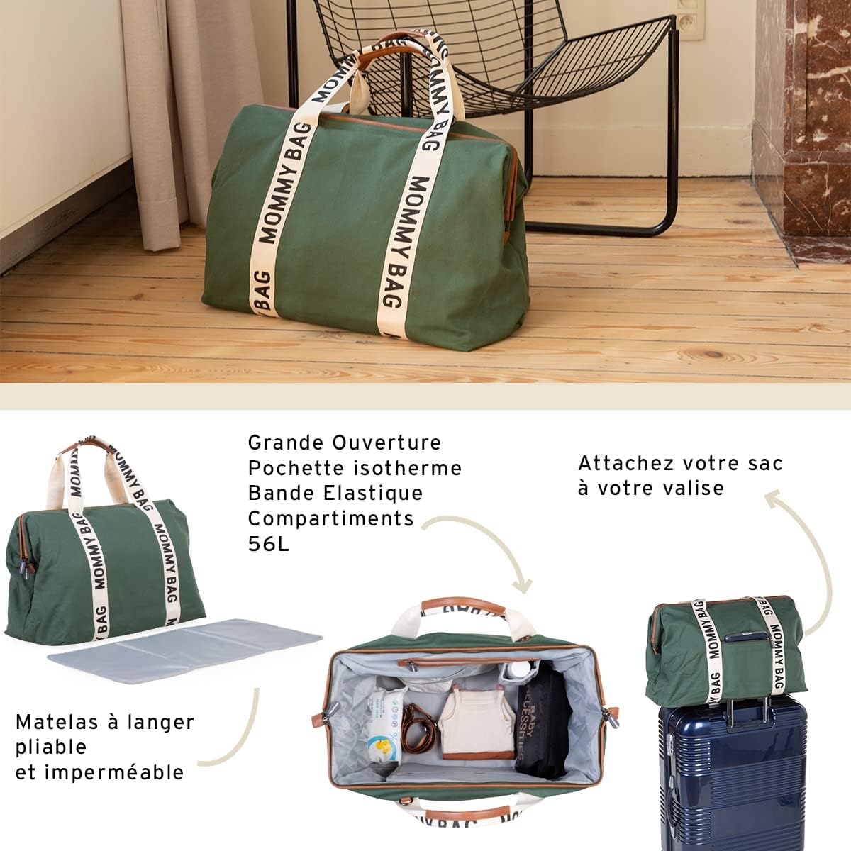 Thumbnail 3 de Childhome Mommy Bag – Sac à langer Grande Contenance, tapis à langer et compartiments