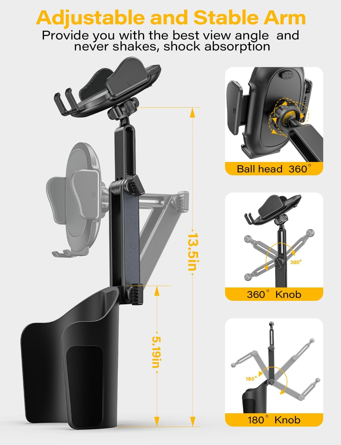 Thumbnail 5 de TAZENI 2-in-1 Cup Phone Holder 4.7-7"