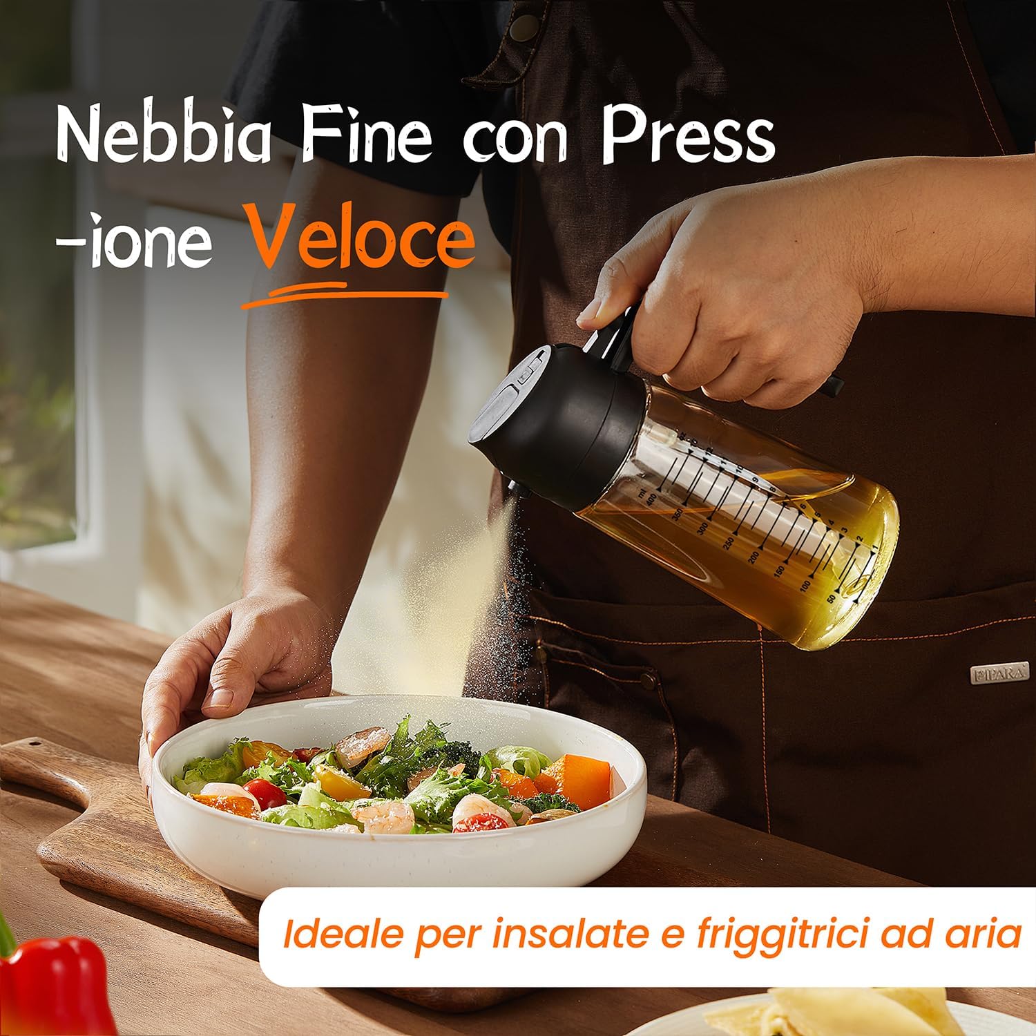 Thumbnail 1 de TrendPlain Spruzzino Olio per Friggitrice ad aria 470ml – Oliera spray 2 in 1 in vetro, senza BPA