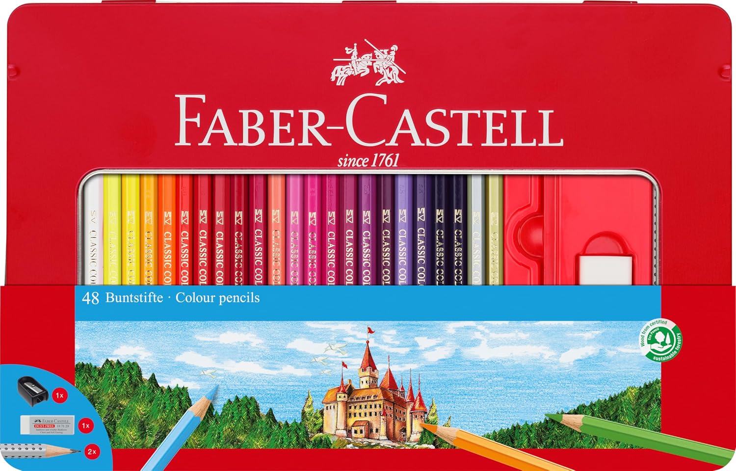 Thumbnail 6 de FABER-CASTELL Coffret Castle, 60 crayons de couleur – Crayons en bois à mine de 3,6 et forme hexagonale