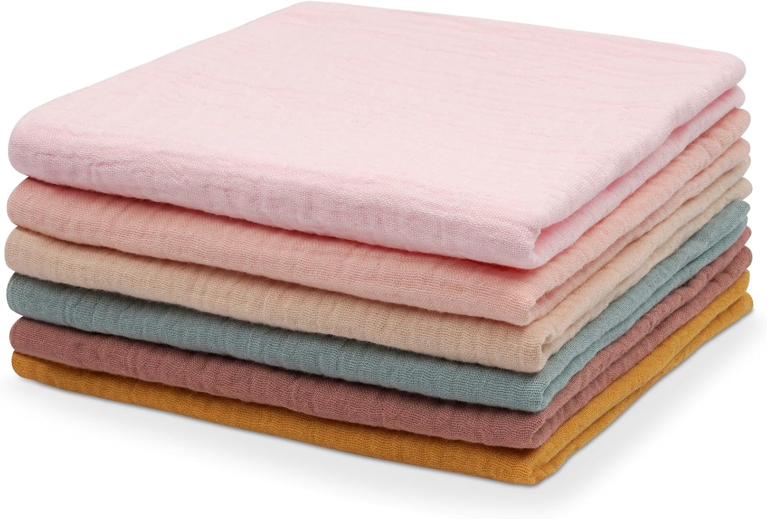 Detalle de Aolso Serviette Visage Bébé Extra Douces Lavable – Langes coton biologiques 30×30 cm (6 pièces)