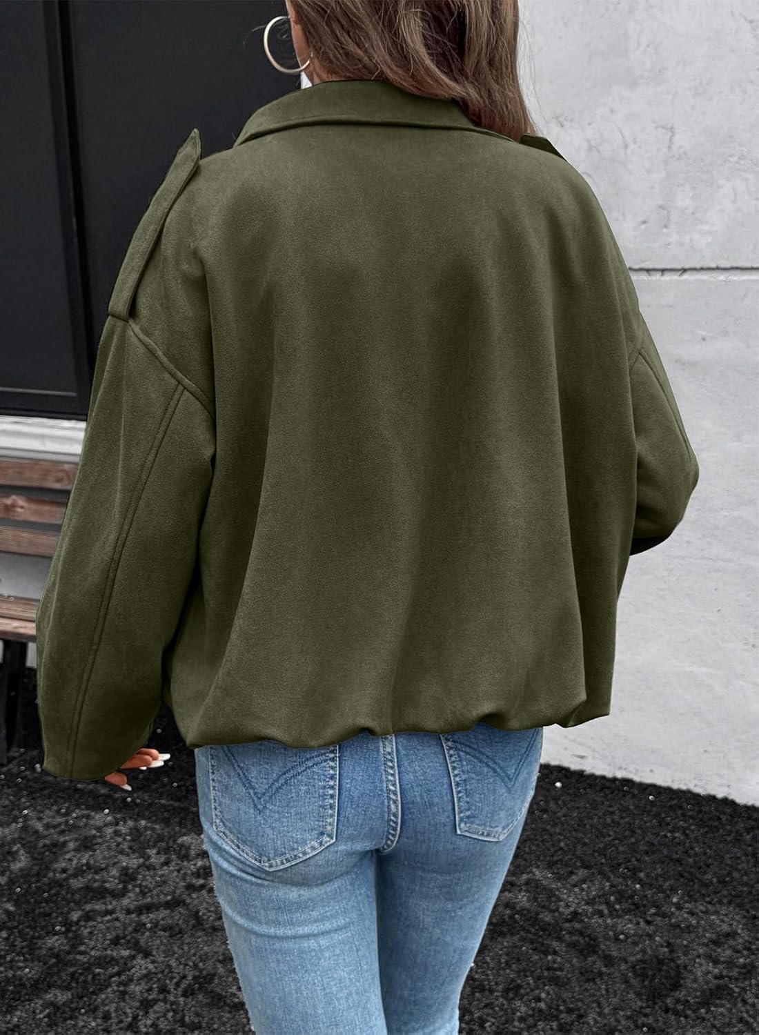 Detalle de EVALESS Faux Suede Jacket