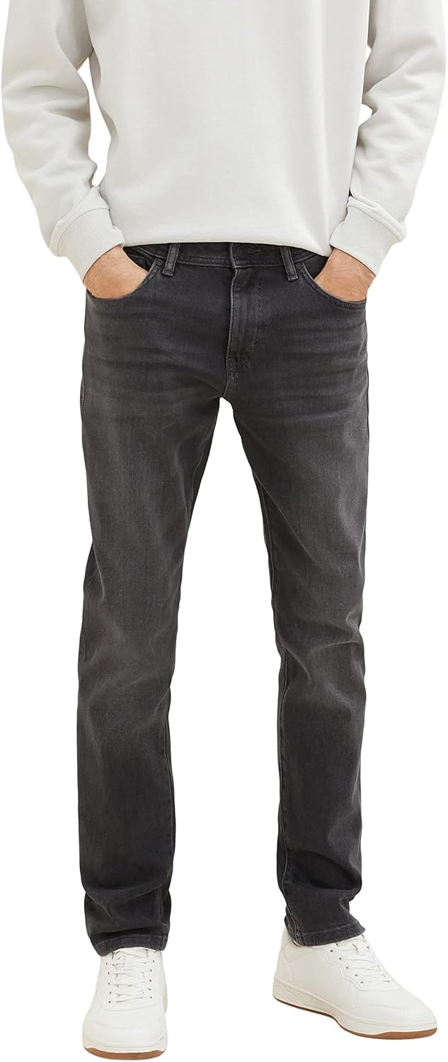 Detalle de TOM TAILOR Josh Regular Slim Jeans Uomo in denim tinta unita